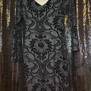 Charlotte Russe Black and Gray Long Sleeve Dress